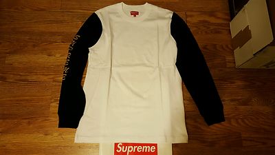 SUPREME 2 TONE Sleeve Logo XL Top White Black Shirt New $67.00 ...