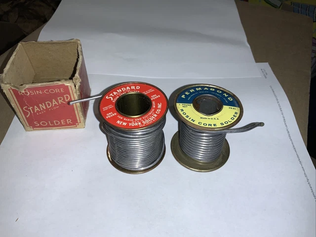 2 1LB VINTAGE Spools Bow .100 Acid and Standard NYS .125 NOS Rosin