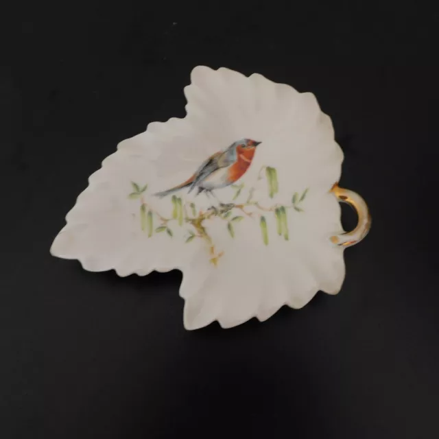 Coupelle vide poche feuille/oiseau porcelaine de LIMOGES France