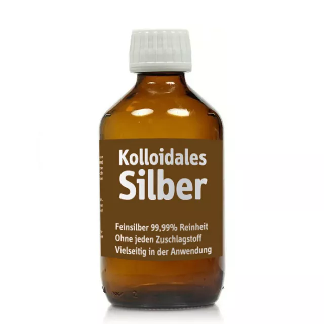 Kolloidales Silber 250ml, reinstes Silberwasser, 25ppm in Apotheker-Glasflasche