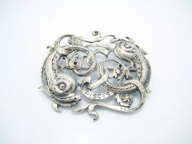 Guglielmo Cini Sterling Silver Pisces Fish Pin Or Brooch