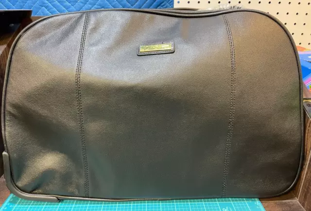 Joy & Iman Black Leather Wheeled Carry On Bag
