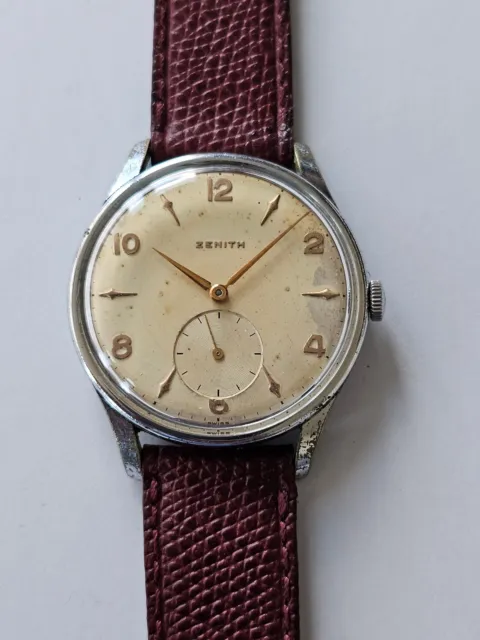 Zenith-Stellina-Anni 50-Manuale-Calibro 126-Tutto Firmato-Oversize (37 Mm)-Raro