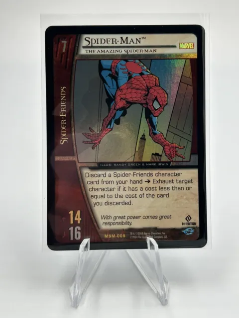 2005 VS System Marvel UD Game Card SPIDER-MAN #MSM-008 HOLO Unplayed 1st Edition