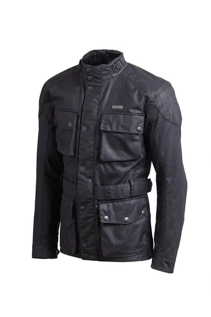 Triumph Beck Black Waxed Waterproof Motorcycle Jacket New MTHA18101