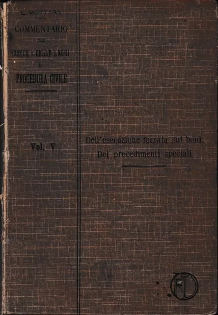 Commentario del Codice e delle Leggi di Procedura Civile, vol. 5°