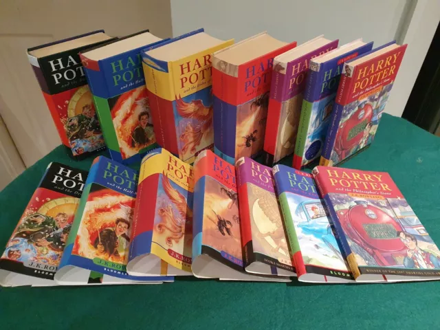 Harry Potter Complete Hardback Set Books  1st Edition 4x 1st Print+Young Wizard.