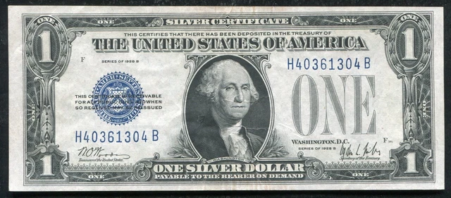 Fr. 1602 1928-B $1 One Dollar “Funnyback” Silver Certificate Extremely Fine+