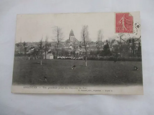 Cpa Orne 61 Argentan Vue Generale Prise Du Chemin De Fer