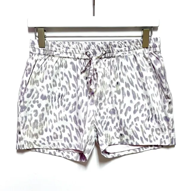 NEW W118 by Walter Baker Ryan Leopard Animal Print Purple Pint Silky Shorts