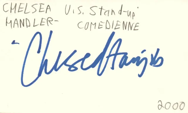 Chelsea Handler Stand Up Comedian Actress Autographed Signed Index Card JSA COA