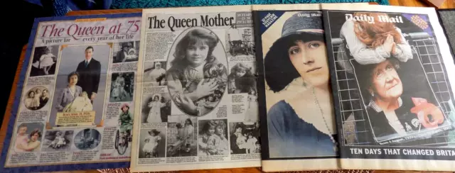 Queen Mother Selection Pullouts Newpapers Birthday Death Lots Of Pictures