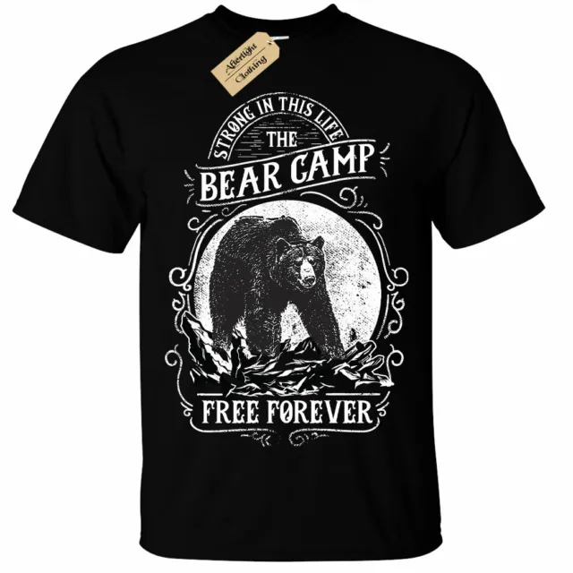 T-shirt da campeggio forte per sempre per bambini ragazzi ragazze orso camp gratis