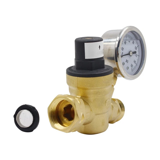 Hourleey Regulador De Presión De Agua De Latón RV, Sin Plomo, Regulador De Agua