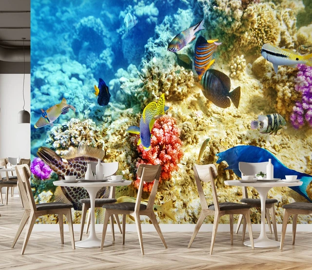 Papier Peint Autocollant 3D Beach Cave – Mural Décoratif Amovible, Motif Luna