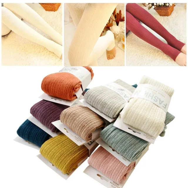Warm Footed Tights Woolen Pantyhose Fashion Winter Stretch Stockings  Women