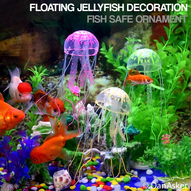 FLOATING JELLY FISH Glowing Effect Aquarium Tank Ornament