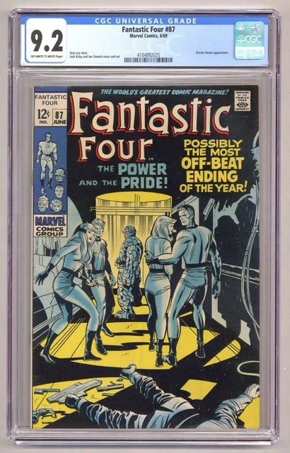 Fantastic Four 87 (CGC 9.2) Doctor Doom appearance Jack Kirby 1969 Marvel J787