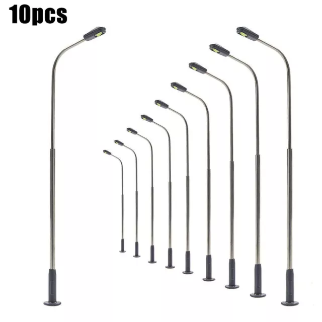 Single Head LED Lamp Post Street Light 10Pcs 1 50 Scale Model Railway Supplies