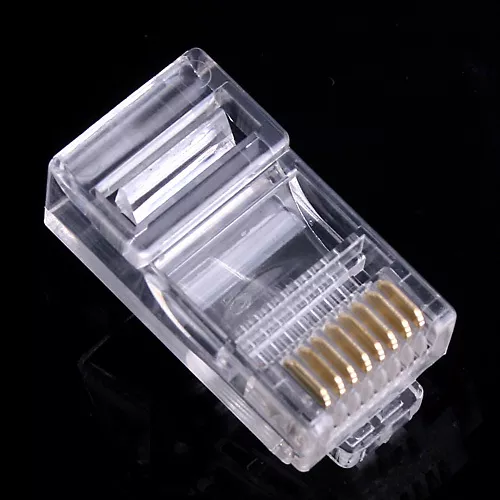 Lot 1-100 RJ45 Connecteur telephonique 8pins 8P8C generique 8/8 Male Transparent