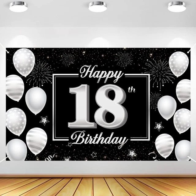 18TH HAPPY BIRTHDAY Backdrop Banner,18th Birthday Decorations for Boys ...