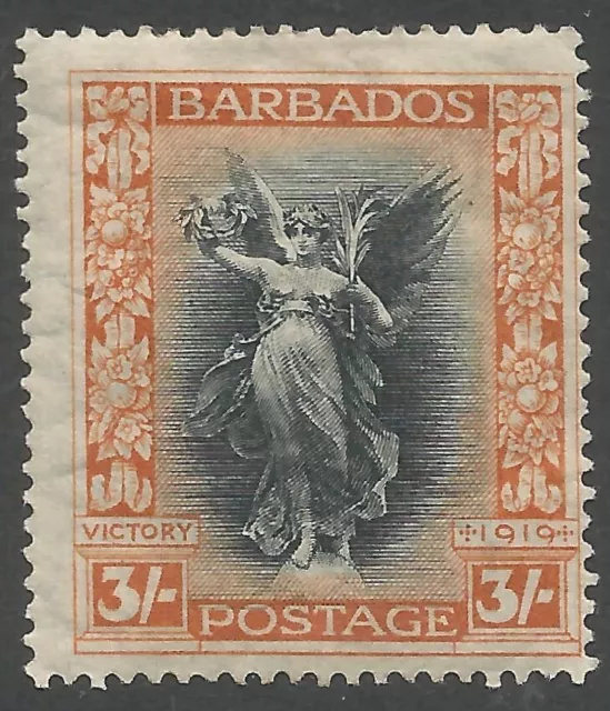 Barbados 1920 Scott 150 3 Shilling M OG crease noted