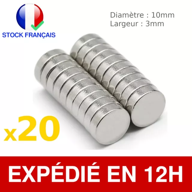 Lot 20 Aimants Néodyme Puissants Ronds Support Aimants Fort Universel Neodymium