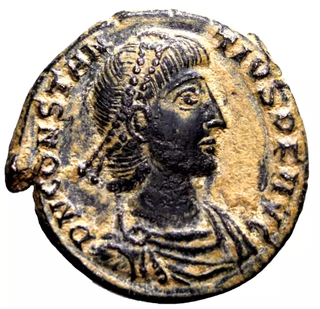 CERTIFIED Authentic Ancient Roman Coin Half Spearing SMKA Constantius II w/COA