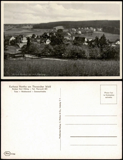Ansichtskarte Hartha Blick auf die Stadt 1934