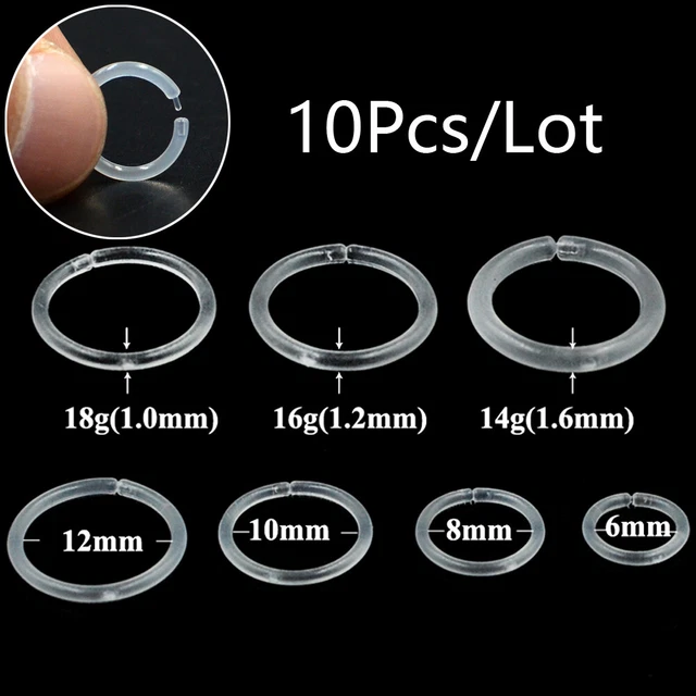 Bioplast Flexible Septum Clicker Nose Ring Ear Tragus Cartilage Earring Piercing