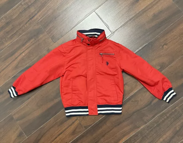 Kids U.S. Polo Assn Zipper Bomber Jacket Red Size Small With Pockets