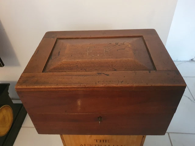 Caja De Escritura Grande De Colección Con Cerradura Y Llave De Trabajo