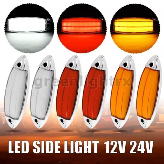 LED Side Marker Amber Red White Light Lamp Clearance Truck Trailer RV Waterproof