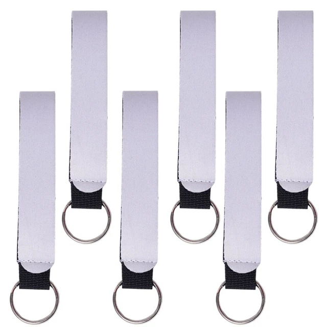 6 Pcs Ébauches De Porte-clés Sublimation Pendentifs Vierges Bracelets Blancs