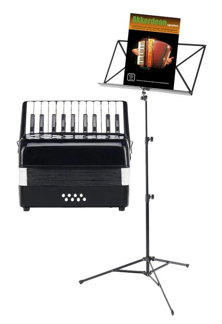 Pack Accordeon Concertina pour Debutant Enfant 8 Basse Set Housse Pupitre Sangle