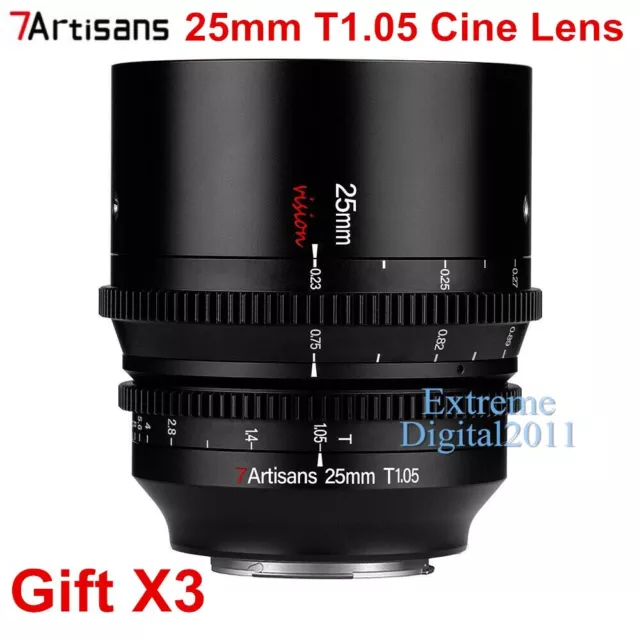 7artisans 25mm T1.05 Large Aperture ED Cine Lens for Sony E Mount A6600 Camera