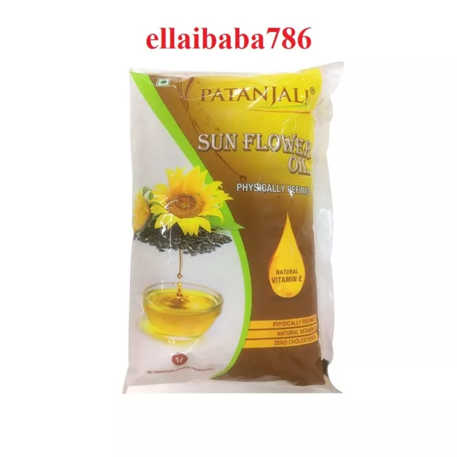 Patanjali Girasol Aceite Physically Refinada - 1 Litro - En Plástico Botella