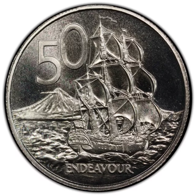 New Zealand 1990 Fifty Cents 50c (HMS Endeavour) - PCGS MS67 (46806770)