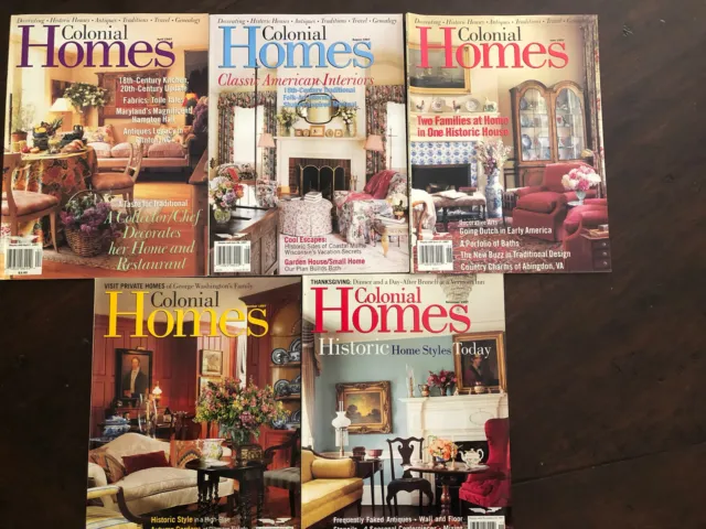 Colonial Homes Magazines Five  Issues 1997