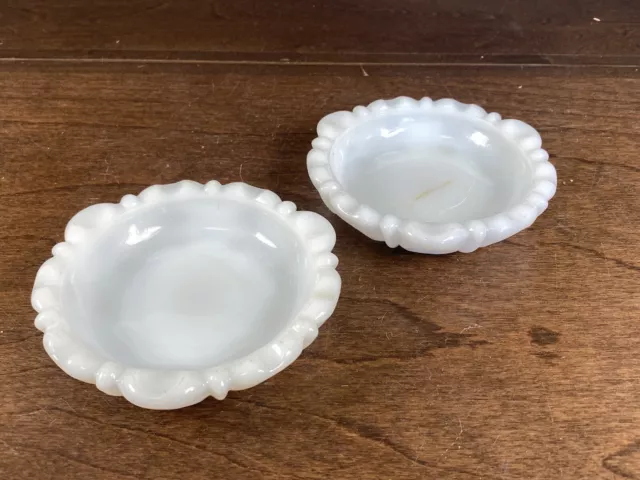 Pair of Milk Glass Ash Trays