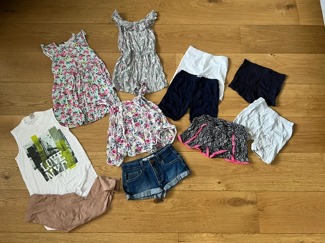 Girls Age 6-7 Years Clothes Bundle Summer, shorts, tops, dress, Playsuit