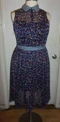 NWT ModCloth Liza Luxe Dress Blue Floral Mesh size 1X (B135)