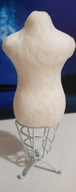 Doll Dressmaker Form Silhouette w/ Metal Base Sewing Crafts 10.5" Tall