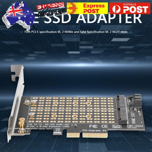 M+B Key M.2 NVME SSD to PCIE SATA Adapter Expansion Card for 2230 2242 2260 2280