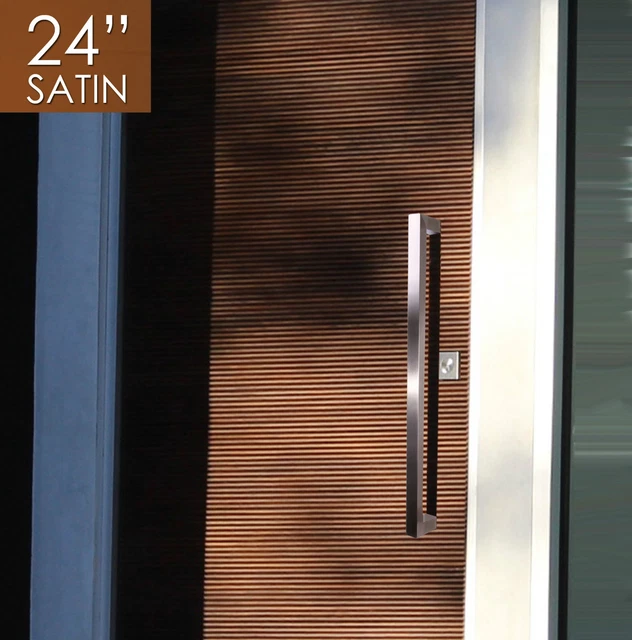 Pull Push 24" Handles for Entrance Entry Front Door,Rectangle, Satin