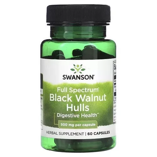 Black Walnut Hull 500mg 60 Capsules | Potent Parasite Candida Cleanse Detox