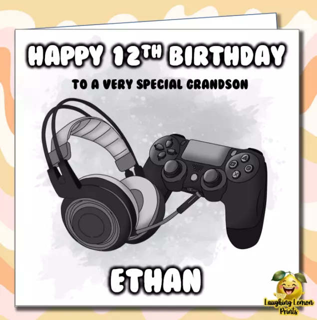 Personalised Gaming Birthday Card Gamer Teenage Son Nephew Brother Grandson /GN