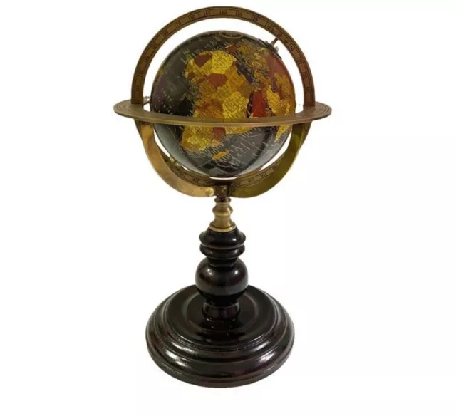 Globe World Map Adorno antiguo Soporte de mesa de latón Decoración de... 3