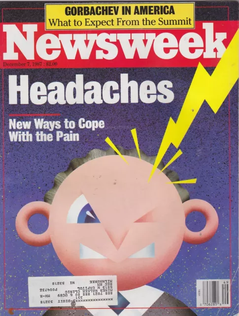 DEC 7 1987 NEWSWEEK vintage news magazine - HEADACHES