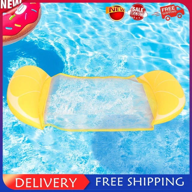 Foldable Floating Water Hammock Lounger Inflatable Pool Air Mattress (Orange)